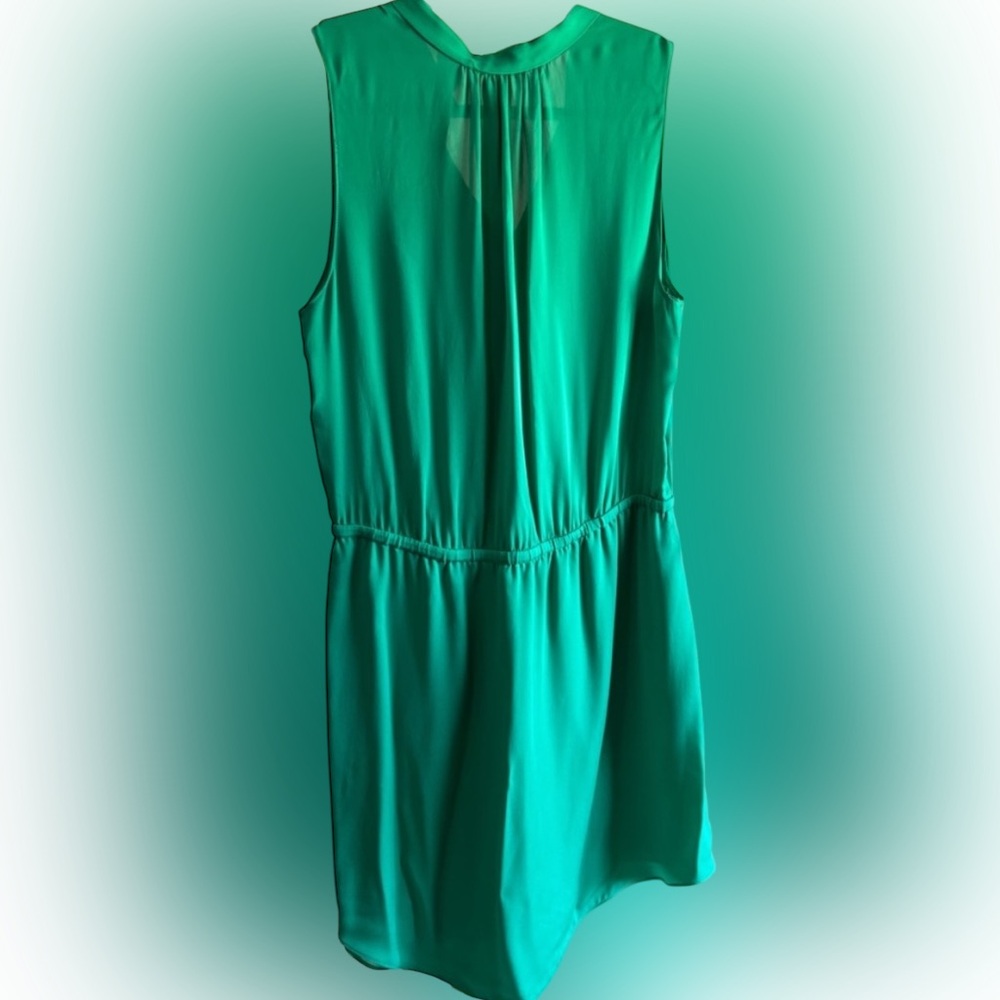 Babaton Silk Mini Dress in Deep Green - Picture 3 of 5